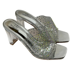 I.D. Required Ritz Clear Rhinestone Lucite Heels Size 7 1/2